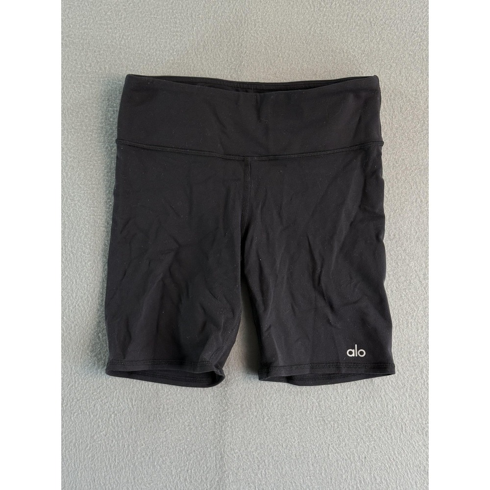 Alo Yoga Bike Shorts Womens S Black 5 Inseam Slim Fit Yoga Stretch Athletic